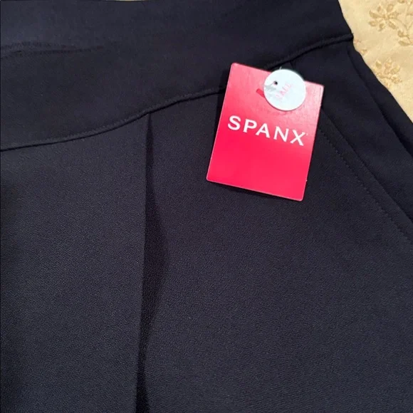NWT SPANX crepe pants, high rise, pull on, wide leg, pleats, 20542T, XLTall - Picture 2 of 11